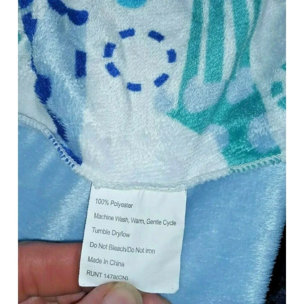 Giraffe Baby Boy Blanket Blue Green Aqua Teal Polka Dot Spots Lovey htf Lovey